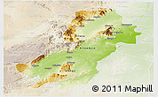 Physical Panoramic Map of Morogoro, lighten