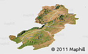 Satellite Panoramic Map of Morogoro, single color outside