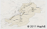 Shaded Relief Panoramic Map of Morogoro, lighten