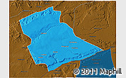 Political 3D Map of Newala, darken