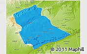 Political 3D Map of Newala, physical outside