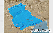 Political 3D Map of Newala, semi-desaturated