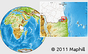 Physical Location Map of Newala, highlighted country, highlighted parent region