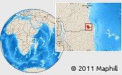 Shaded Relief Location Map of Newala