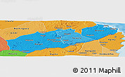 Political Shades Panoramic Map of Mtwara