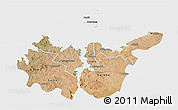 Satellite 3D Map of Mwanza, single color outside