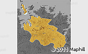 Physical 3D Map of Geita, darken, desaturated