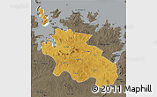 Physical 3D Map of Geita, darken, semi-desaturated