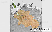 Satellite 3D Map of Geita, desaturated