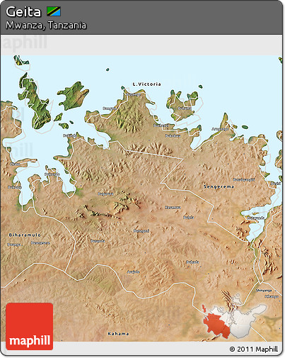 Satellite 3D Map of Geita