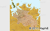 Satellite 3D Map of Geita, physical outside