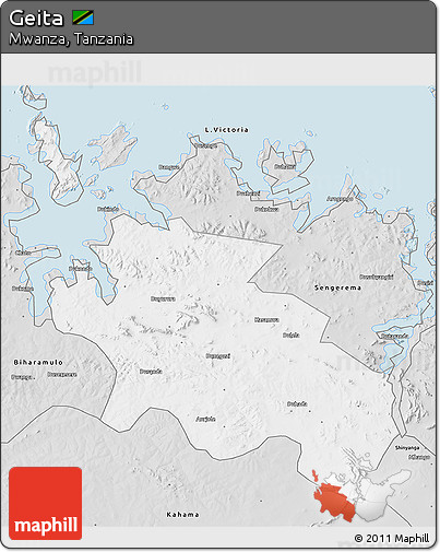 Silver Style 3D Map of Geita