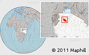 Gray Location Map of Geita, highlighted country, hill shading