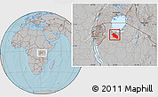 Gray Location Map of Geita, hill shading