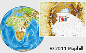 Physical Location Map of Geita, highlighted country, highlighted parent region