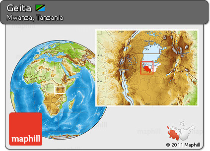 Physical Location Map of Geita, highlighted parent region