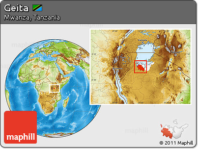 Physical Location Map of Geita, highlighted parent region