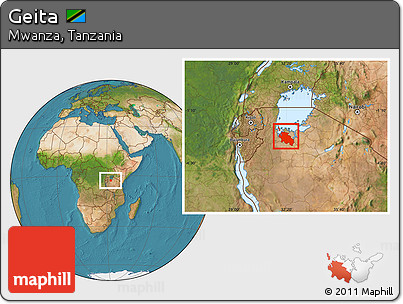Satellite Location Map of Geita