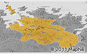 Physical Panoramic Map of Geita, desaturated