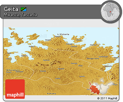 Physical Panoramic Map of Geita