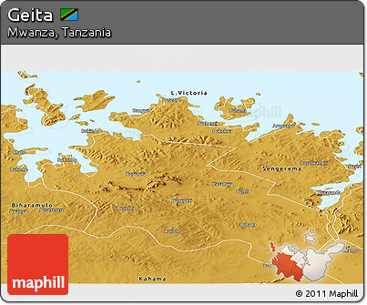 Physical Panoramic Map of Geita