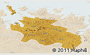 Physical Panoramic Map of Geita, lighten