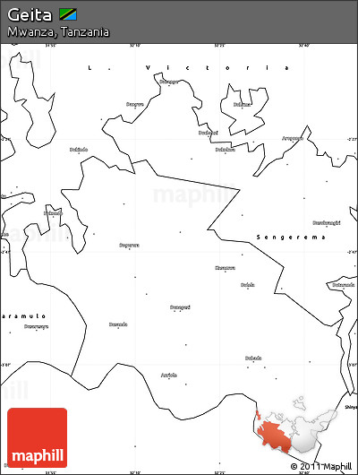 Blank Simple Map of Geita