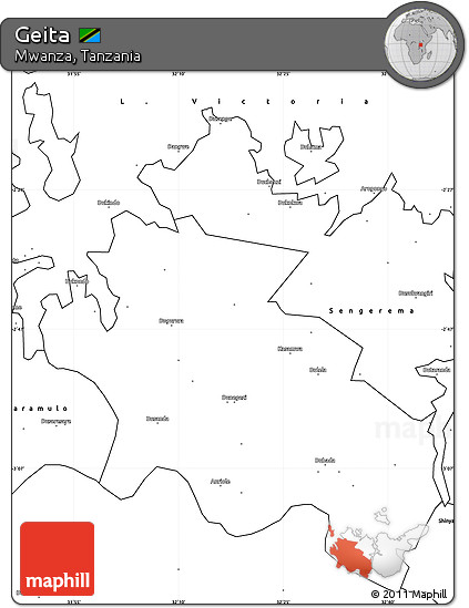Blank Simple Map of Geita