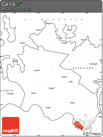 Blank Simple Map of Geita