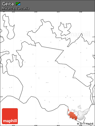 Blank Simple Map of Geita, no labels