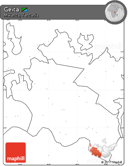 Blank Simple Map of Geita, no labels