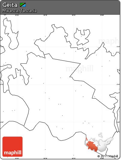 Blank Simple Map of Geita, no labels