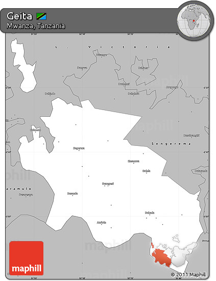 Gray Simple Map of Geita