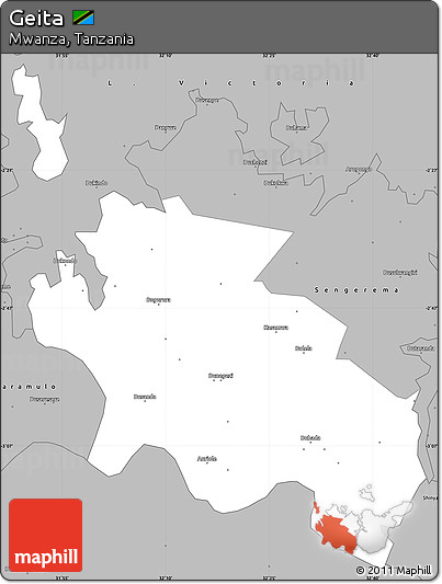 Gray Simple Map of Geita