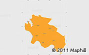 Political Simple Map of Geita, single color outside