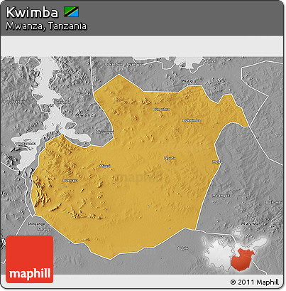 Physical 3D Map of Kwimba, desaturated