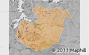 Satellite 3D Map of Kwimba, desaturated