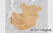 Satellite 3D Map of Kwimba, lighten, desaturated