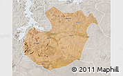Satellite 3D Map of Kwimba, lighten, semi-desaturated