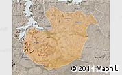Satellite 3D Map of Kwimba, semi-desaturated