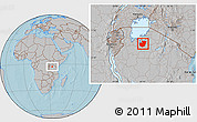 Gray Location Map of Kwimba, hill shading