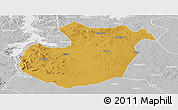 Physical Panoramic Map of Kwimba, lighten, desaturated