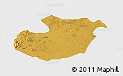Physical Panoramic Map of Kwimba, single color outside