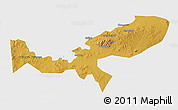 Physical 3D Map of Magu, single color outside