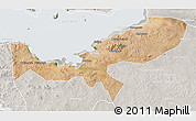 Satellite 3D Map of Magu, lighten, semi-desaturated