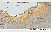 Satellite 3D Map of Magu, semi-desaturated