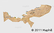 Satellite 3D Map of Magu, single color outside