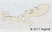 Shaded Relief 3D Map of Magu, lighten, semi-desaturated