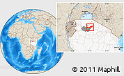 Shaded Relief Location Map of Magu, highlighted country, highlighted parent region