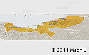 Physical Panoramic Map of Magu, lighten, semi-desaturated